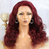 Clearance Sale 99J Burgundy Color 13x4 Lace Front Wigs Body Wave