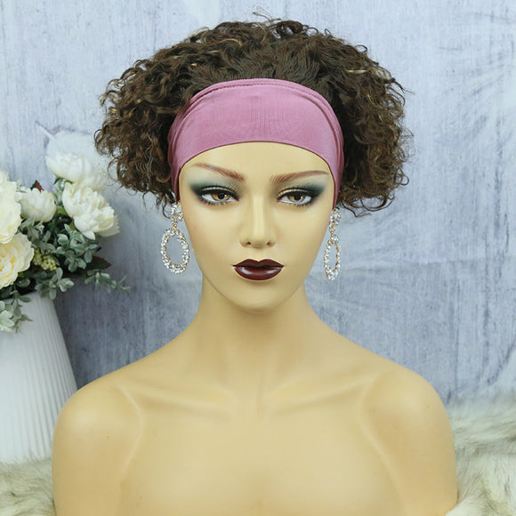 Lazy Girl Headband Wig Brazilian Hair T4/27 Color Pixiexx02 Cut