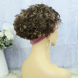 Lazy Girl Headband Wig Brazilian Hair T4/27 Color Pixiexx02 Cut