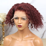 13x4 Lace Front Wigs 99J Color Deep Curly