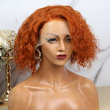 13x4 Lace Front Wigs Orange Color Deep Curly