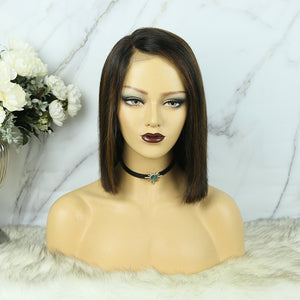 360 Lace Frontal Bob Wig Highlighted Color Straight