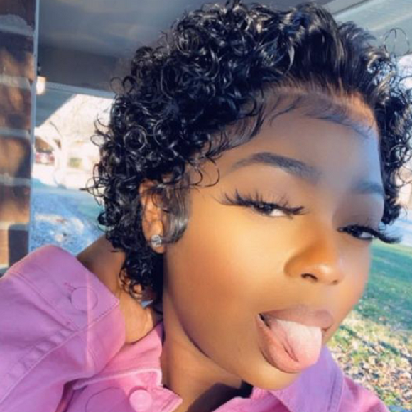 SALE: 360 Lace Frontal Wig Short BOB PIXIE XX02 Deep Curly