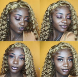 13x4 Lace Front Wig Honey Blonde #27 Color Deep Wave