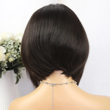 5x5 Lace Closure Middle Part Layered Bob Cut Wig Straight