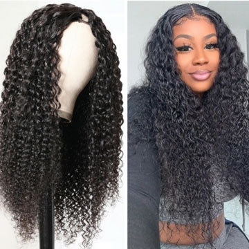 U Part Wig Brazilian Hair Deep Curly