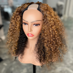 U Part Wig Brazilian Hair Ombre Kinky Curly