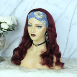 Lazy Girl Headband Wig Brazilian Hair 99J Color Body Wave