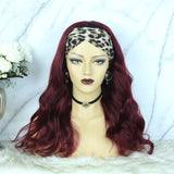 Lazy Girl Headband Wig Brazilian Hair 99J Color Body Wave