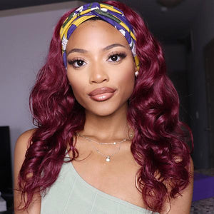 Lazy Girl Headband Wig Brazilian Hair 99J Color Body Wave