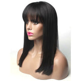13X6 Transparent Lace Bob Wig Silky Straight With Bang