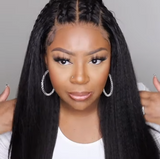 Pre-plucked 13X6 Transparent Lace Front Wig Kinky Straight