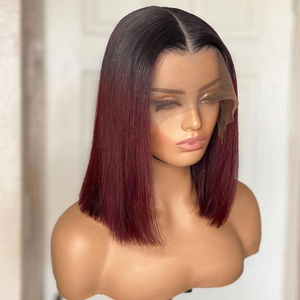 13x6 Lace Front Bob Wig T1B/99J Color Straight