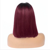 13x6 Lace Front Bob Wig T1B/99J Color Straight