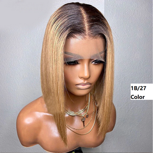 5x5 Lace Closure Bob Wig Ombre T1B/27 Color Straight