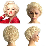 Marilyn Monroe Style 613 Blonde Color Lace Wig Pixie Cut Curly