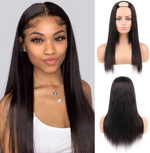 U Part Wig Brazilian Hair Straight