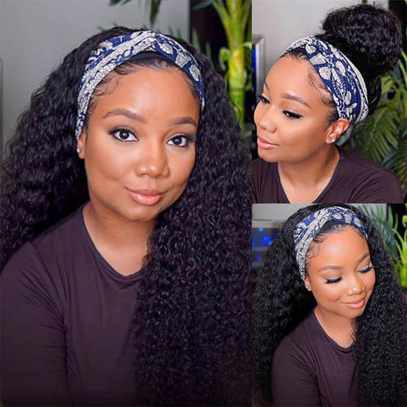 Lazy Girl Headband Wig Brazilian Hair Deep Wave