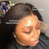 13x6 Transparent Lace Front Wig Yaki Straight